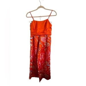 House Of Harlow 1960 Orange Floral Satin Set, size small